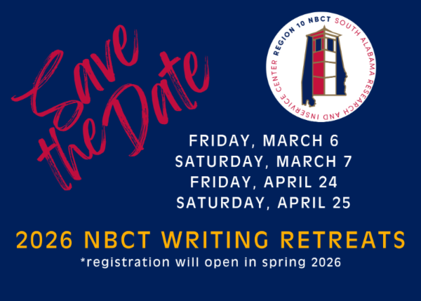 Save the date flyer for 2026 Writing Retreat
