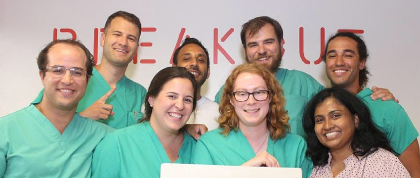 Surgery residents after a successful game of BreakOut