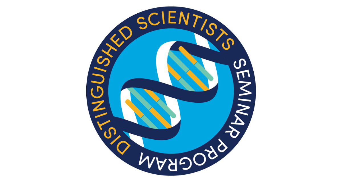 Distinguished Scientists Seminar Logo with DNA strand