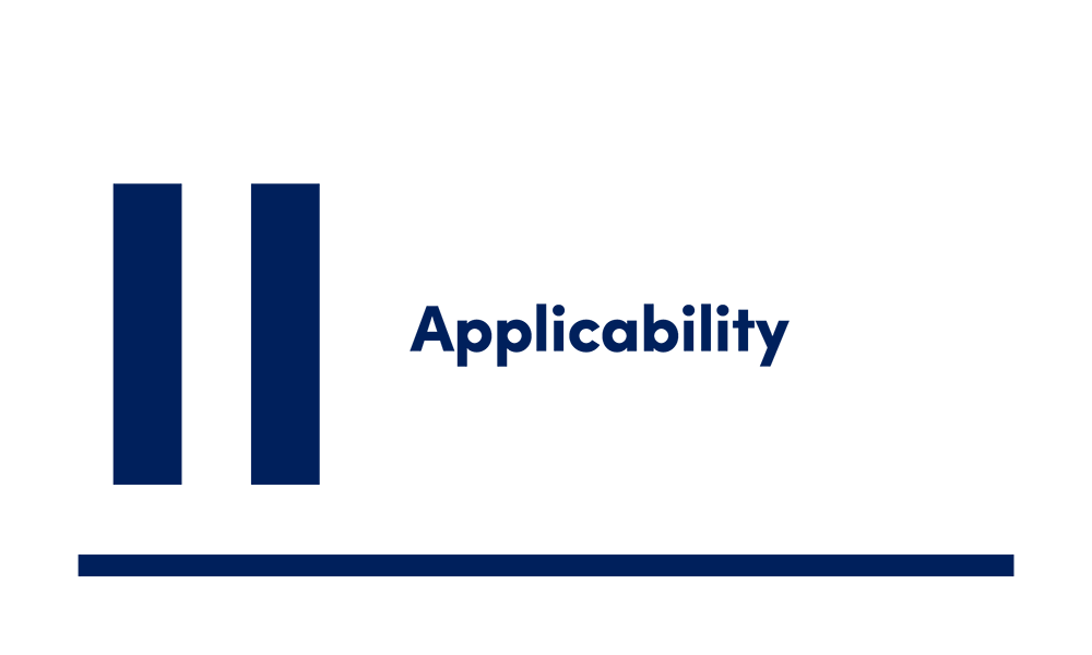 II. Applicability