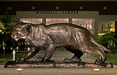Jaguar Statue in front of Mitchell Center