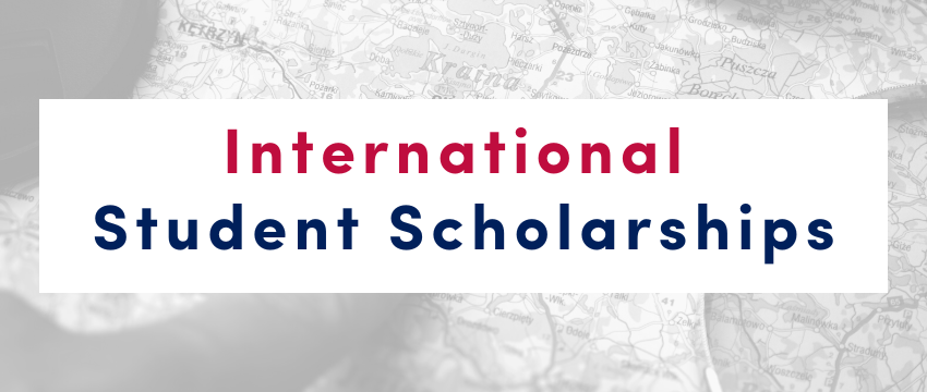 International Student Scholarships with map behind it.