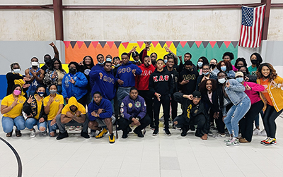 NPHC members at Black History event.