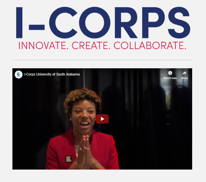 Screen shot of video on I-Corps website.