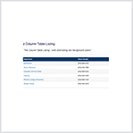 Two Column Table List