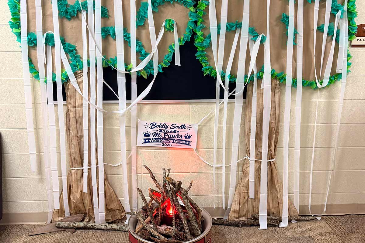 Trees with toilet paper and fire decorations. Trees with toilet paper and fire decorations.
