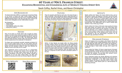 60 Years at 906 S. Franklin Street: Examining Residential and Commercial Life at Mobile’s Virginia Street Site