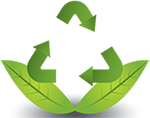 Recycling symbol with leaves